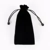 Newly Purple And Black Long Velvet Bags 7 5x18cm Drawstring Gift Pouches Favor Comb Lipstick Storage High Quality Bags 25pcs lot2595