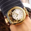 Bovet Amadeo Fleurier Grand Complications Virtuoso Skeleton Automatic Date Yellow Gold Gold Dial Mens Watch Brown Leather TimeZone298Z
