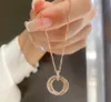 23ss Nouveau Classique Mode 925 Sterling Argent Matériel Collier pour femmes Diamant Bague Pendentif collier Y Compris boîte Cadeau Préféré