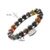 Beaded Strands Natural Indian Agate 8Mm Buddha Bead Bracelets Bracelet Yoga Meditation Om Pendant Small Snowflake Flake Drop Dhgarden Dhm6G