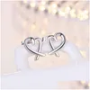 Dangle Chandelier Design Simples Sier Color Hollow Heart Brincos Para Mulheres Nova Marca Moda Ear Cuff Piercing Brinco Presente Deliv Dhx29