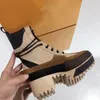 Designer Martin British Style Booties Leather Knitted Women's Flat Sole Short Boots Winter Boots Toe Tie Fashion Platform Casual Women
