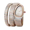 2021 New Women Watch Snake Bangle Silver Gold Long 팔찌 흰색 로마 일본 석영 스테인레스 스틸 사파이어 손목 Watch2427