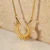 Naszyjne kolczyki Zestaw Half Circle Kolk wisiorek geometryczne Słońce do żeńskiego złota platana biżuteria ze stali nierdzewnej Kobiety Charm Choker