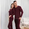 2 peça conjunto longo johns homem mulher inverno terno térmico masculino feminino quente roupa interior térmica roupa interior longa inverno pijamas 2310j