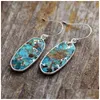 Dangle Lustre Moderne Pierre Naturelle Boucles D'oreilles Pour Femmes Mode Turquoises Boucle D'oreille Géométrique Élégant Ol Classique Bijoux Femme Drop D Dhcmh