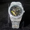 Hip Hop plein diamant glacé hommes montres haut de gamme de luxe en acier étanche homme montre hommes horloge Relogio Masculino2658