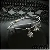 Anklets Bohemian Alloy Animal Foot Ornament Elephant Sun Mti-Layer Leather Rope Square Bead Chain Anklet Drop Delivery Jewelr Dhgarden Dhn7L