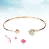 Bracciale aperto Il nuovissimo braccialetto a due cuori a forma di cuore semplice braccialetto alla moda femminile in oro rosa230I
