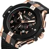 MEGIR Brand Men Watch Quartz Gold Rubber Band 3ATM Water Resistant Chronograph Mens Wrist 220225273i