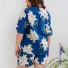 Chándales para mujer Ropa de playa para mujer Conjunto de 2 piezas Camisa hawaiana de secado rápido y pantalones cortos Ropa de moda para mujer Trajes casuales estampados