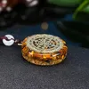 Collier Orgonite Sri Yantra pendentif géométrie sacrée oeil de tigre énergie pour femmes hommes bijoux colliers 2577