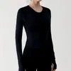 Camisas ativas outono e inverno de manga comprida blusa esportiva malha emenda magro roupas de fitness respirável topo yoga feminino camiseta