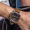 MEGIR новые часы с лучшим ремешком, мужские часы в стиле милитари, спортивные коричневые кожаные кварцевые наручные часы, роскошные барабанные ролики relogio masculino 2137 210329175Q