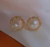 Stud Earrings Arrival Shiny Crystal Snowflakes Natural Freshwater Pearl 14k Gold Filled Female Jewelry For Women Gift