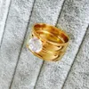 Большой CZ Циркон с золотым наполнением Настоящее Любовь Пара Кольцо Обручальные Кольца Обручальные Кольца для мужчин и женщин229O