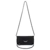 صخرة Pochette أرجوحة أجنحة حقيبة Womens Womens Tote Handbag الكتف رجل أصلي جلود Zadig Voltaire Bag Bag Wing Wing Chain