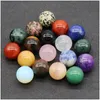 Loose Gemstones Natural 20Mm Non-Porous-Ball No Holes Undrilled Chakra Gemstone Sphere Collection Healing Reiki Decor Rhodoc Dhgarden Dhzug