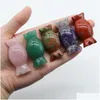 Loose Gemstones Natural Crystal Stone Carving Festival Candy Gift Gemstone Agate Ornaments Folk Arts Healing Energy For Decorate Drop Dhekz