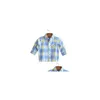 Rompers Kids Clothes Boys Plaid Check Baby Grid Jumpsuits Lång ärm Lapel Onesie TriangleCotton Bodysuits Summer Casual Climb Suit Dhipl