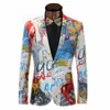 Peinture en couleur hommes Blazer costumes de mode pour hommes de haute qualité veste cintrée vêtements d'extérieur manteau Costume Homme214t