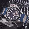 46mm Big Size Date Maxi Marine Diver 3203-500LE-3 93-hammare Blue Dial Automatic Mens Watch Steel Case Blue Rubber Strap Sport Wris268f