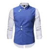 Men's Vests 2023 Autumn/Winter Irregular Standing Collar Suit Vest Wholesale European Size Fashion Coat