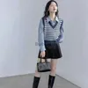 Pulls pour femmes Y2K Preppy Style Simple Femmes Pull Gilet Hiver Mode Pull Élastique Tricot Dames Jumper Casual Dépouillé Femelle Tops L231004