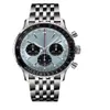 Nacitimer B01 Fashion Business Chronograaf 47MM Wijzerplaat Panda Eye Riem heren Quartz Polshorloge horloges209h