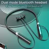 Fone de ouvido sem fio fone bluetooth 5.0 neckband silicone alta fidelidade estéreo esportes halter à prova dwaterproof água magnético