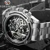 Forsining Men Watch Stainless Steel Military Sport Wristwatch Skeleton Automatic Mechanical Male Clock Relogio Masculino 0609 Y190337l