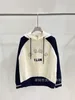 Early fall women color contrast logo letter embroidery hooded casual wool sweater