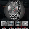 Lige Watches Mens Top Brand Luxury rostfritt stål kvartsklocka för män vattentät sport kronograf manlig klassisk klocka 210609311c