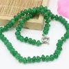 Łańcuchy Kamień naturalny 5 8 mm Abacus Green Malaysia Jades Chalcedony Kulki Choker łańcuch Naszyjnik