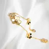 العلامة التجارية Pure 925 Sterling Silver Jewelry for Women Gold Chain Clover Bracelet Praty Wedding Jewelry Mini Small Flower Bracelet222l