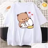 T-shirt da donna T-shirt Panda Bear Bubu Dudu Camicia Coppia Tops Love You Cute Stampa Estate a maniche corte O-Collo Cotone Casual Harajuku Dhx2W