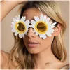 Lunettes de soleil Daisy tournesol lunettes fête carnaval fou fantaisie nouveauté habiller adapté enfants Adts jouet livraison directe accessoire de mode Dhuib