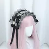 Fontes de festa preto gótico hairband anime empregada cosplay bandana lolita laço arco hairpin headwear acessório de cabelo para meninas presente d1107