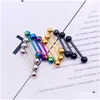 Tongue Rings 1Pc 16Mm Surgical Steel Tongue Rings Nipple Straight Barbells Lip Stud Bar Tragus Body Piercing Jewelry Drop Delivery Dhhng