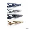 Tie Clips 4Pcs Lavalier Mens Pin Sier Gold Black Blue Drop Delivery Jewelry Cufflinks Clasps Tacks Dhw9L