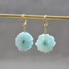 Boucles d'oreilles pendantes en Quartz solaire bleu, fleur de soleil, pierre Druzy, bijoux pour femmes