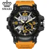 Smael Men Military Watch 50m vattentät armbandsur LED Quartz Clock Man Relogios Masculino 1617 Digital Sports Watches Men's301D