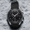 Z pudełkiem męskie bioceramiczne zegarki księżycowe Pełna funkcja Chronograph Watch Mission to Mercury 42 mm nylon luksusowy zegarek limitowany edi340u