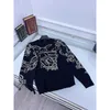 Erkek Tişörtler Tasarımcı Kalite Mizaç Ünlü Tarzı Yuvarlak Boyun Jacquard Uzun Kollu T-Shirt Kadın Moda Top X1LU