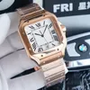 Mens Rose Gold Luxury Watches Mechanical Mens Watch Self Winding 40mm Fashion Square rostfritt stål Metallband Casual Watches SP314I