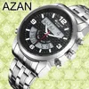 6 11 Nieuw roestvrij staal LED Digitale Dual Time Azan Watch 3 Colors Y190521033169