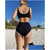 Women'S Swimwear 23Ss Summer Beach Sunshine Womens Swimsuit Designer High-End Luxury Bikini C Letter Diamond Stitching Sexy One-Piec Dh76G