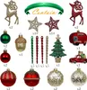 Kerstboomversieringen, 60ct roodgroen en goud onbreekbaar kerstballen decoratieset, traditioneel landelijk hangend boomornament Bul