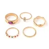 Cluster Rings Trendy Boho Midi Knuckle Ring 3Pcs/Set For Women Crystal Moon Opal Cross Geometric Finger Fashion Bohemian Jewelry Drop Dhyez