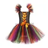 Ocasiões especiais 2023 meninas halloween bruxa tutu vestido feito à mão traje de carnaval para crianças festa vestidos de baile crianças foto roupas vestido extravagante x1004